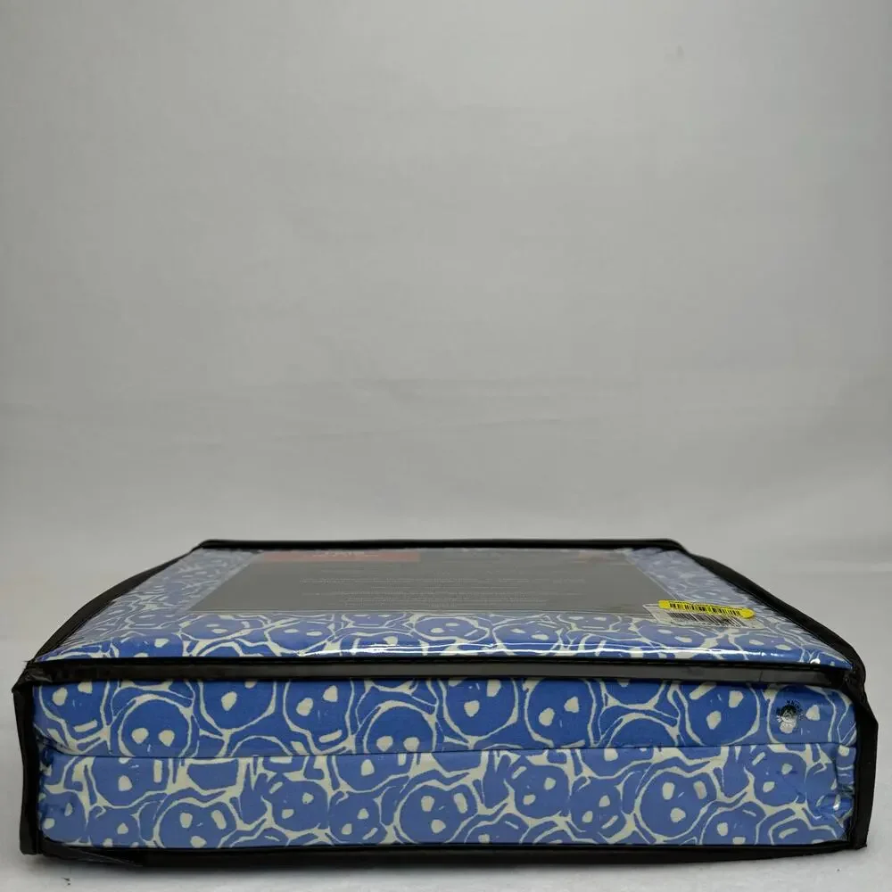 Perry Ellis American Twin Skull Sheet Set 200 Thread Count Blue/White New Rare‎
